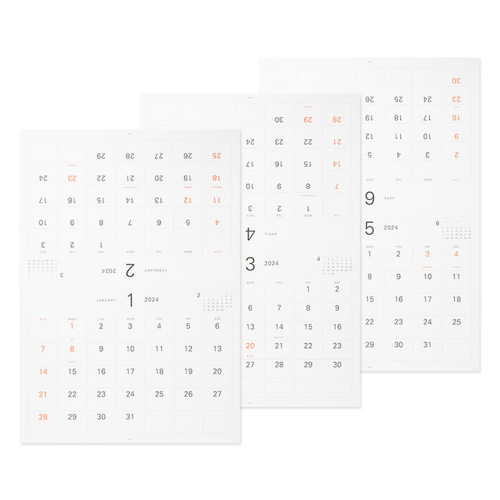 MIDORI - Wall-Hanging Calendar 2024 - Hanger Calendar