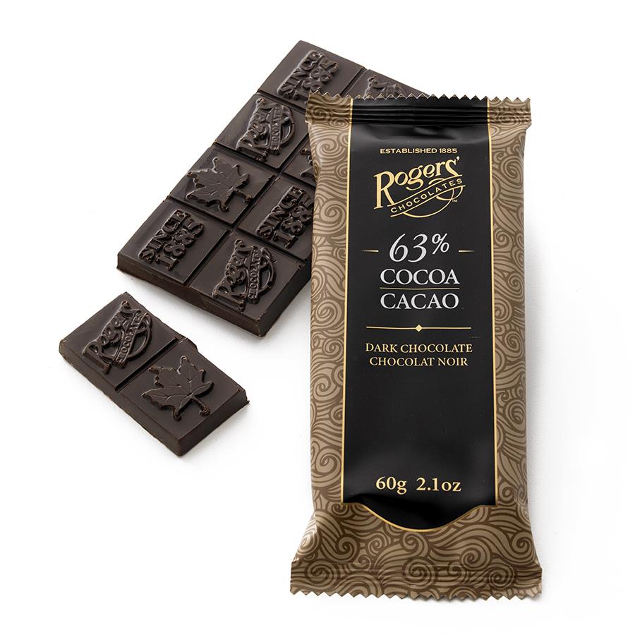 ROGERS’ CHOCOLATE – 63% COCOA DARK CHOCOLATE BAR - Best Souvenirs from Victoria Vancouver Canada - Best Christmas Gift Ideas Canada USA - Best Small Gifts Vancouver Canada