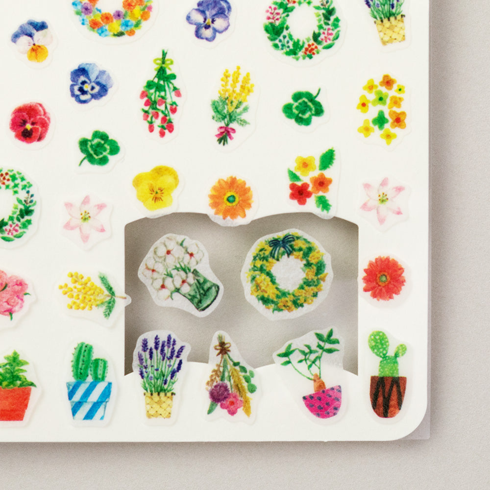MIDORI - Washi Paper Stickers - Daily Records Flowers