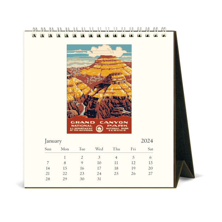 CAVALLINI & CO - 2024 Vintage Desk Calendar - National Parks - Best Christmas Gifts for under 20 - CHRISTMAS GIFT IDEAS FOR FRIENDS AND FAMILY - HIKERS' FAVORITES