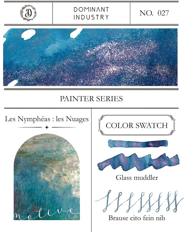 Vancouver Stationery Store - DOMINANT INDUSTRY – PAINTER SERIES – Bottled Fountain Pen Ink (25ml) – No.027 Les Nymphéas: les Nuages