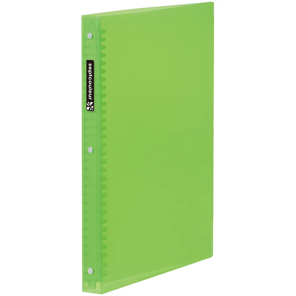 Buy Japanese stationery in Vancouver Canada - MARUMAN - SEPTCOULEUR Plastic Binder - A4 Size 30 Holes - Green