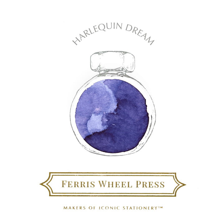 FERRIS WHEEL PRESS - Fountain Pen Ink 38 ml - The Midnight Masquerade Collection - Harlequin Dream Ink Swatches