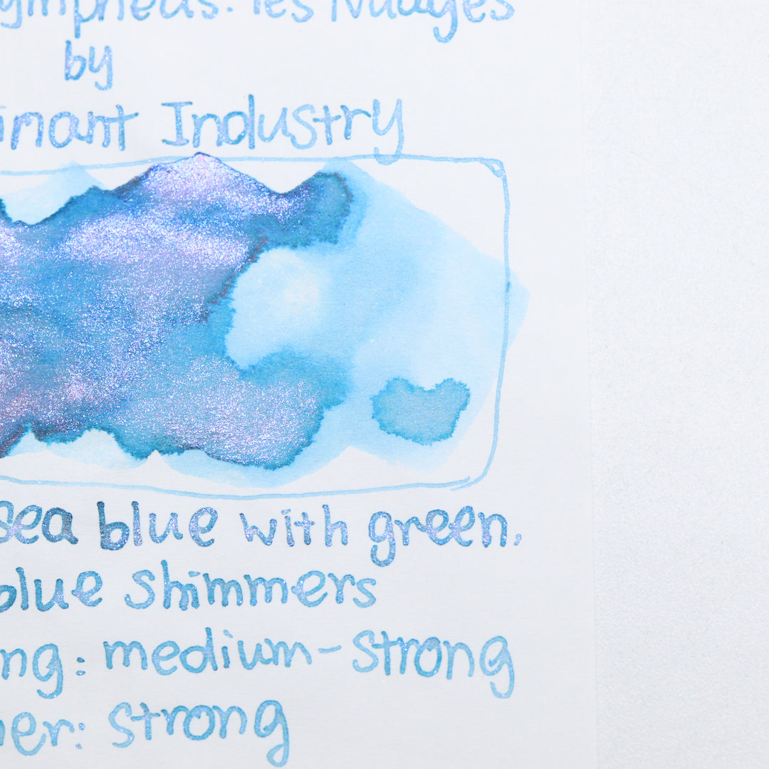 DOMINANT INDUSTRY – PAINTER SERIES – Bottled Fountain Pen Ink (25ml) – No.027 Les Nymphéas: les Nuages Ink Swatches - Free Shipping to US and Canada