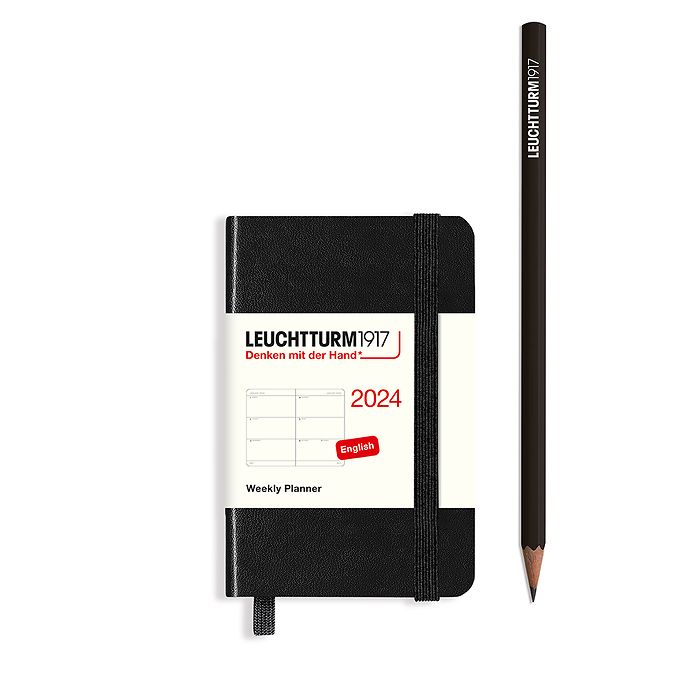 LEUCHTTURM 1917 - A7 Mini Daily Planner 2024 - English - (Black, Forest Green or Navy)