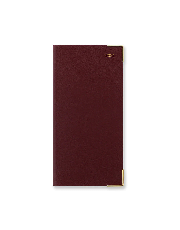 Letts of London - Classic Slim Week to View Planner with Monthly Planners 2024 - English - Burgundy