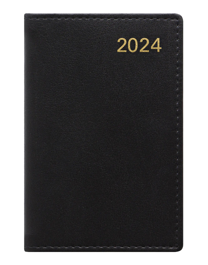London - Belgravia Mini Pocket Week to View Leather Diary with Planners 2024 - English