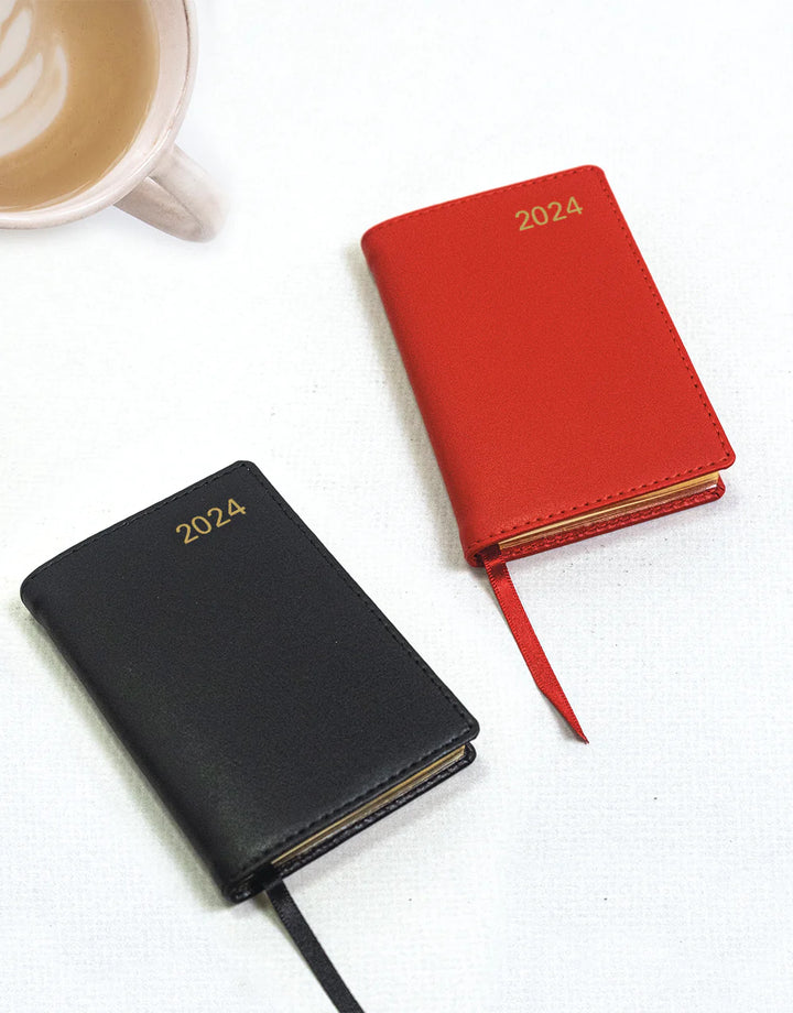 London - Belgravia Mini Pocket Week to View Leather Diary with Planners 2024 - English
