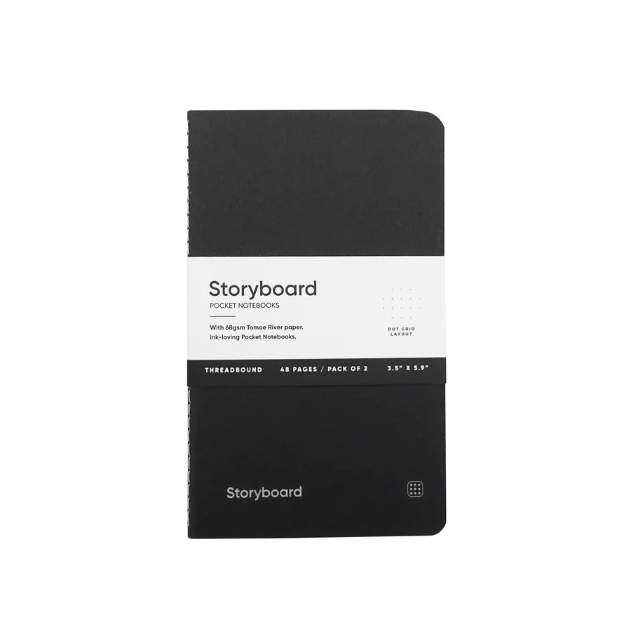ENDLESS STORYBOARD STANDARD EDITION - TOMOE RIVER PAPER - Pocket - Black (Pack of 2)