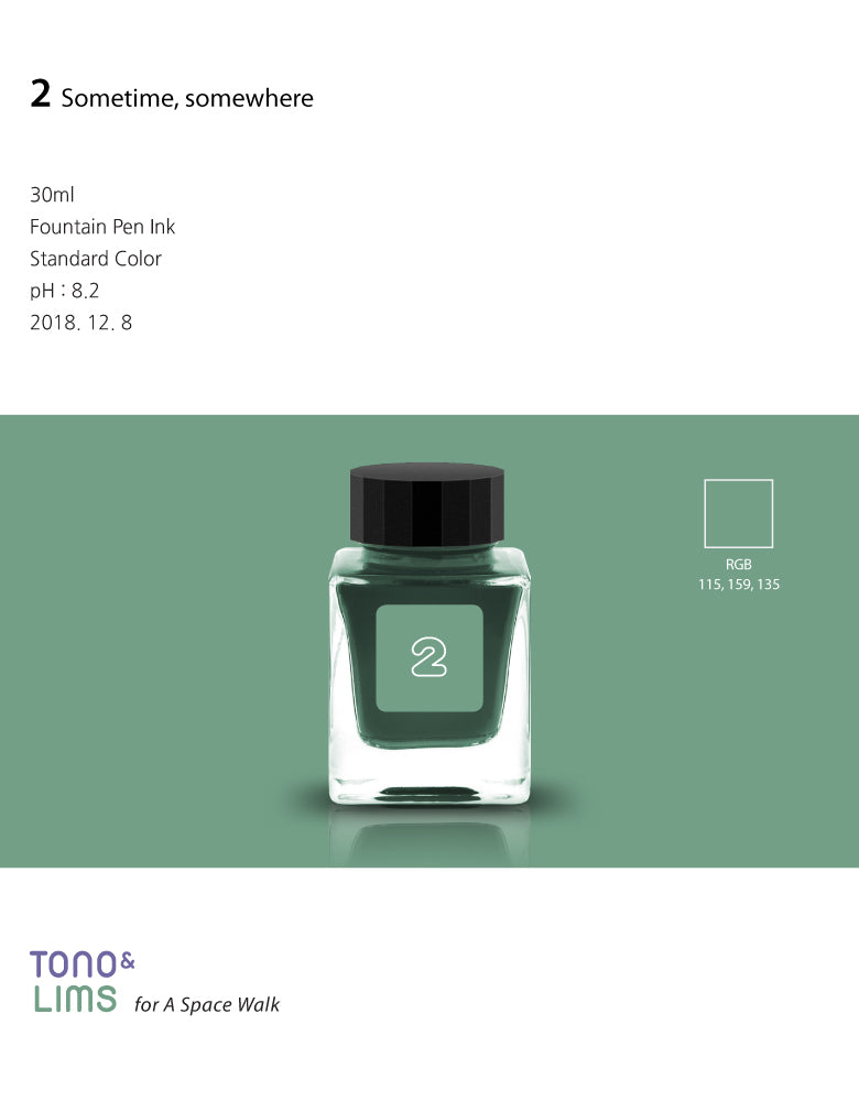 TONO & LIMS - 30ML Fountain Pen Ink - Standard Series - No.2 Sometime, somewhere