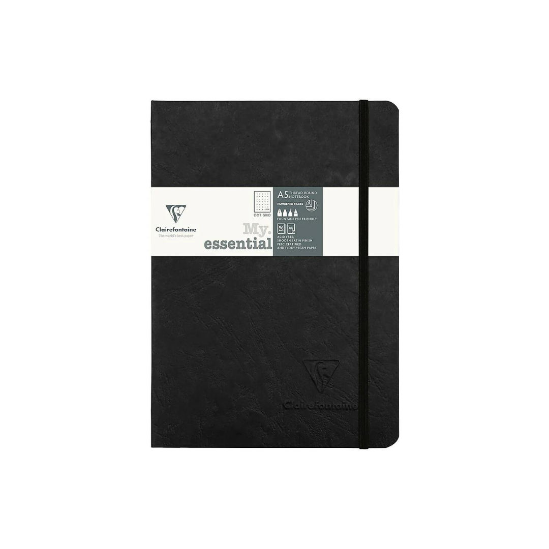 CLAIREFONTAINE - My Essential Notebook - A5 Dot Grid - 192 Pages - Black