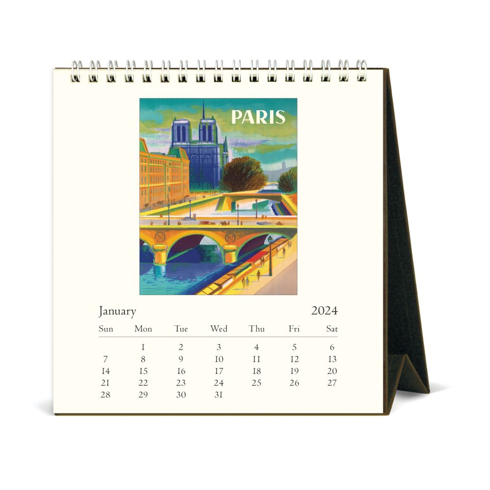 CAVALLINI & CO - 2024 Vintage Desk Calendar - PARIS - BEST 2023 CHRISTMAS GIFTS - GIFT IDEAS