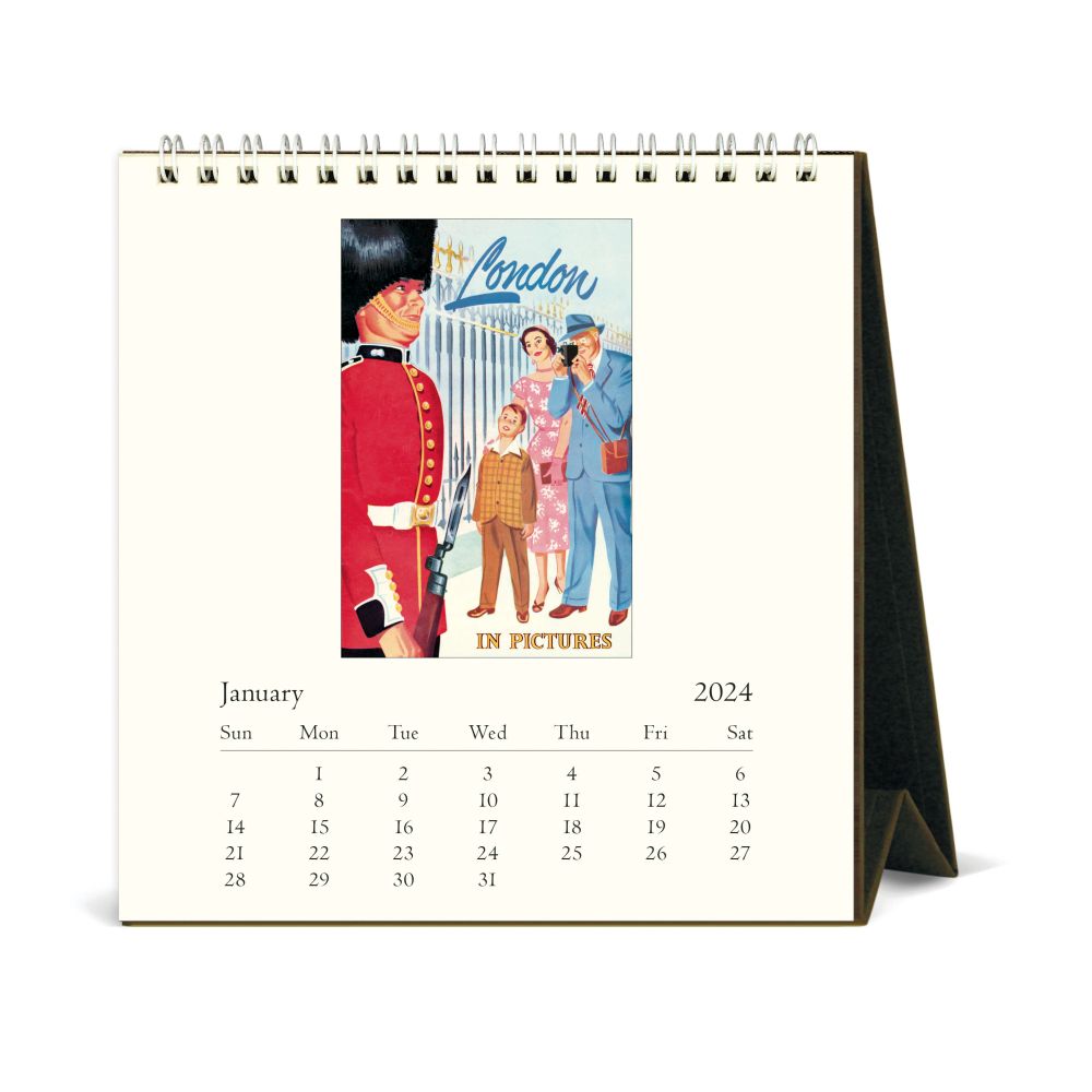 CAVALLINI & CO - 2024 Vintage Desk Calendar - LONDON - BEST 2023 CHRISTMAS GIFT IDEAS