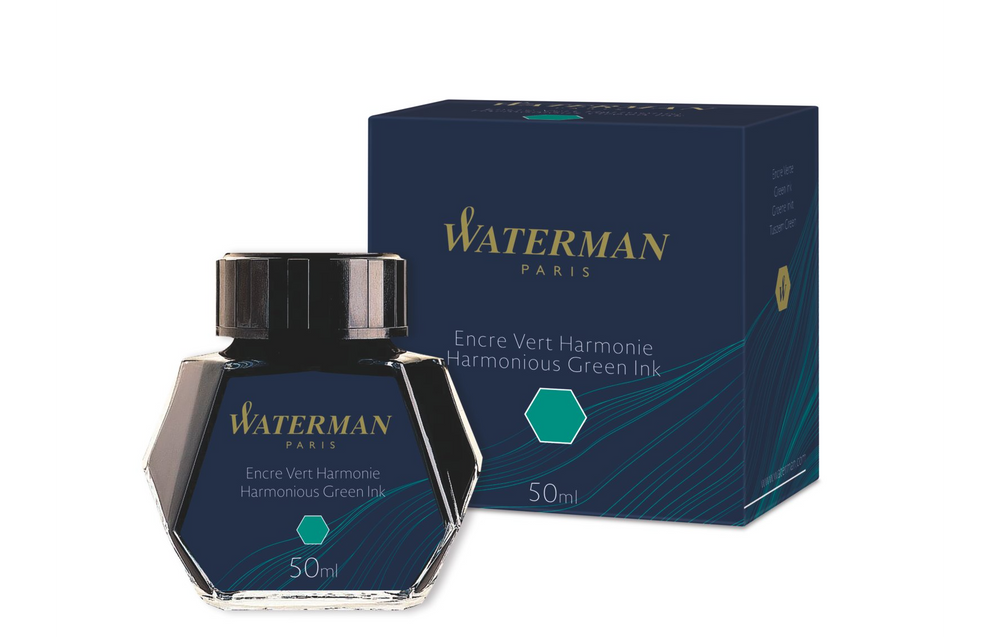 WATERMAN - Fountain Pen Ink 50ml Bottle Ink - Harmonious Green - Safe for all fountain pens - Free shipping to US and Canada