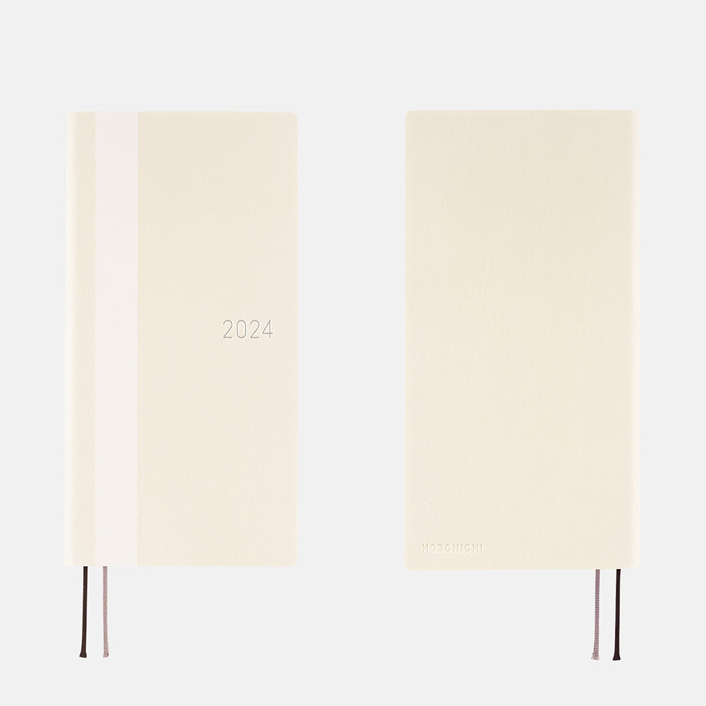 Hobonichi Techo 2024 - Weeks/Wallet Planner Book - White Line: Ivory (English/Monday Start/January Start)