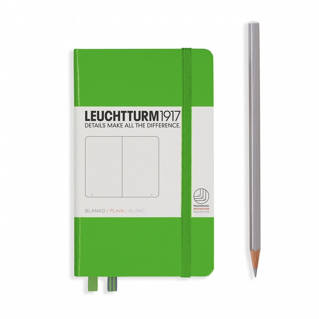 LEUCHTTURM - NOTEBOOK POCKET (A6) PLAIN, HARDCOVER, 187 NUMBERED PAGES, FRESH GREEN - Buchan's Kerrisdale Stationery