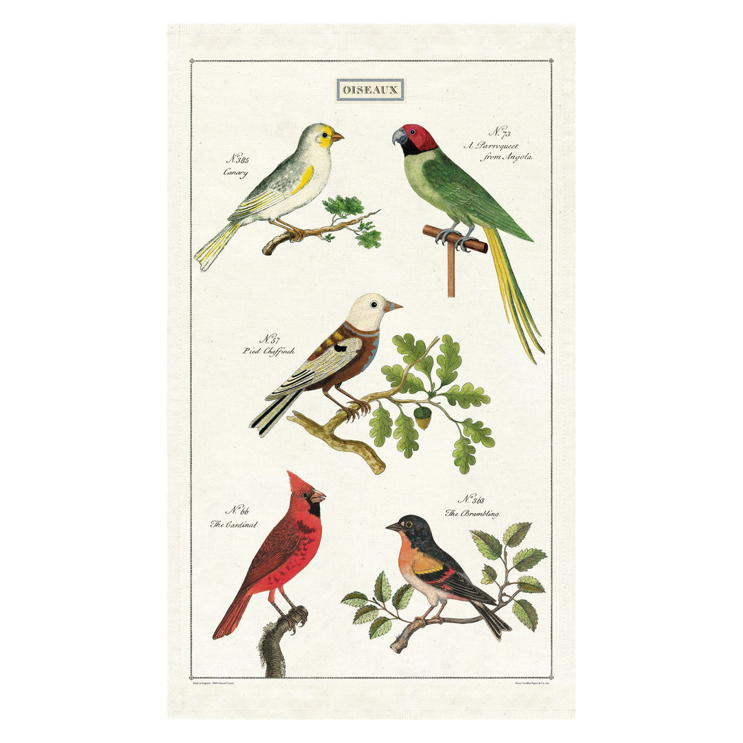 CAVALLINI & CO - Vintage Tea Towel "Birds" - Buchan's Kerrisdale Stationery