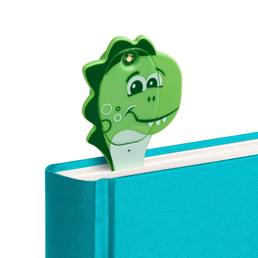 Thinking Gifts - LED Reading Light - Bookmark - Flexi Light Pals - Dinosaur Green - Buchan's Kerrisdale Stationery
