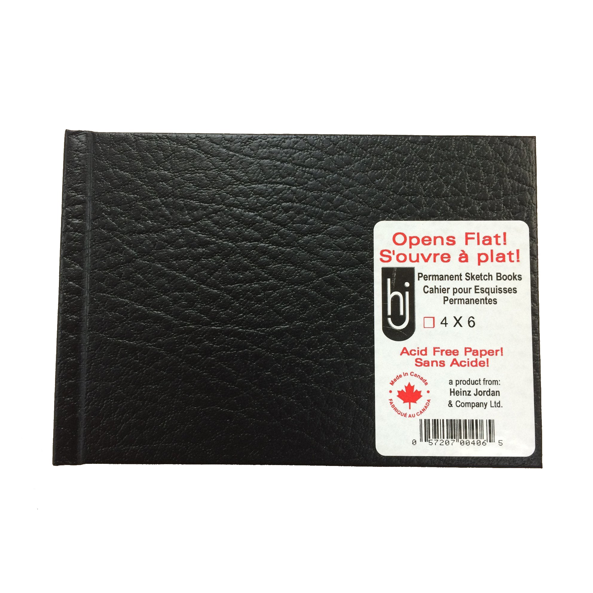 HJ Permanent Hardcover Black Sketchbook Landscape 6x4 Buchan's