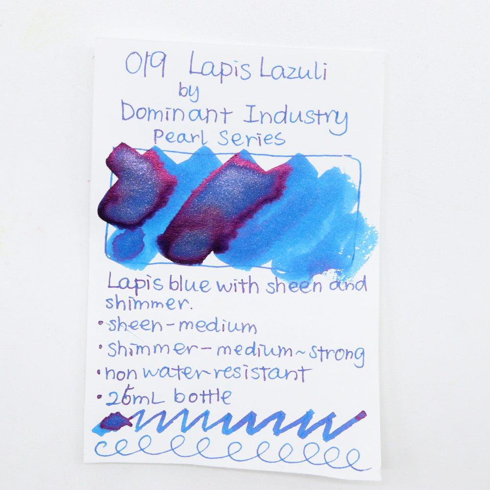 DOMINANT INDUSTRY – PEARL SERIES – Bottled Fountain Pen Ink (25ml) – No.019 LAPIS LAZULI - Buchan's Kerrisdale Stationery