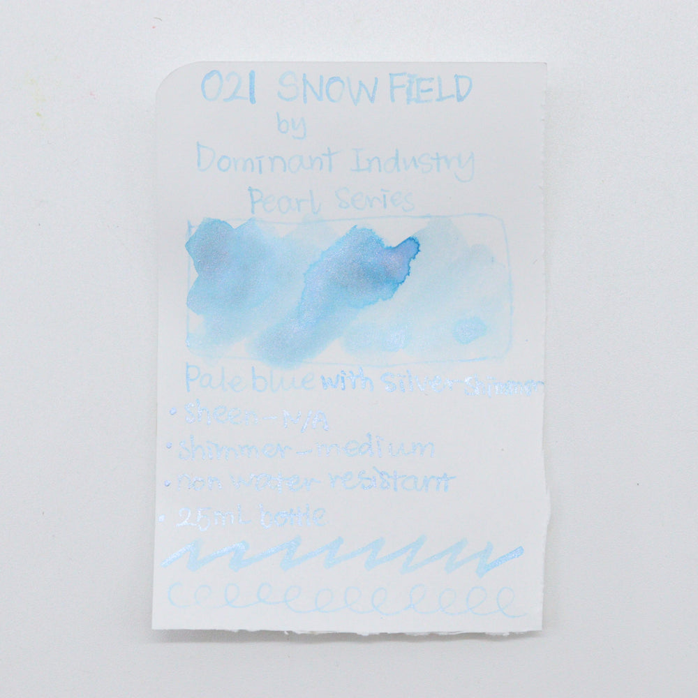 DOMINANT INDUSTRY – PEARL SERIES – Bottled Fountain Pen Ink (25ml) – No.021 SNOWFIELD - Buchan's Kerrisdale Stationery