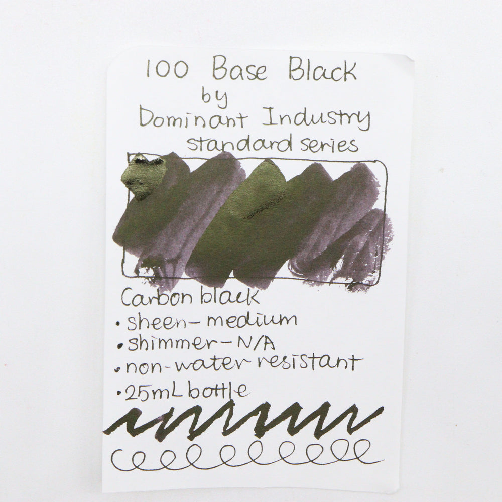 DOMINANT INDUSTRY – STANDARD SERIES – Bottled Fountain Pen Ink (25ml) – No.100 BASE BLACK - Buchan's Kerrisdale Stationery