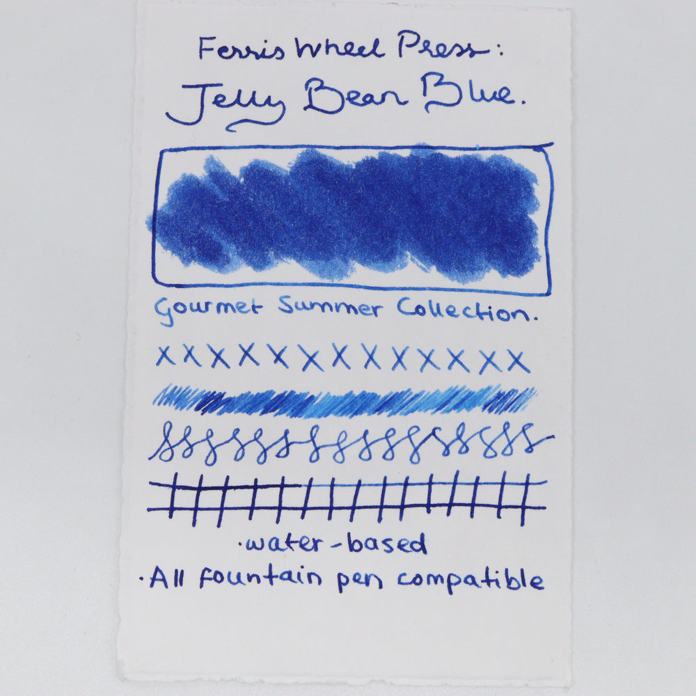 FERRIS WHEEL PRESS – ‘Gourmet Summer Collection’ Fountain Pen Ink Glass Bottle 38ml – Jelly Bean Blue - Buchan's Kerrisdale Stationery