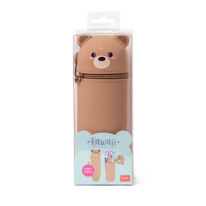 LEGAMI - 2 in 1 Soft Silicone Pencil Case - Kawaii - Teddy Bear - Buchan's Kerrisdale Stationery
