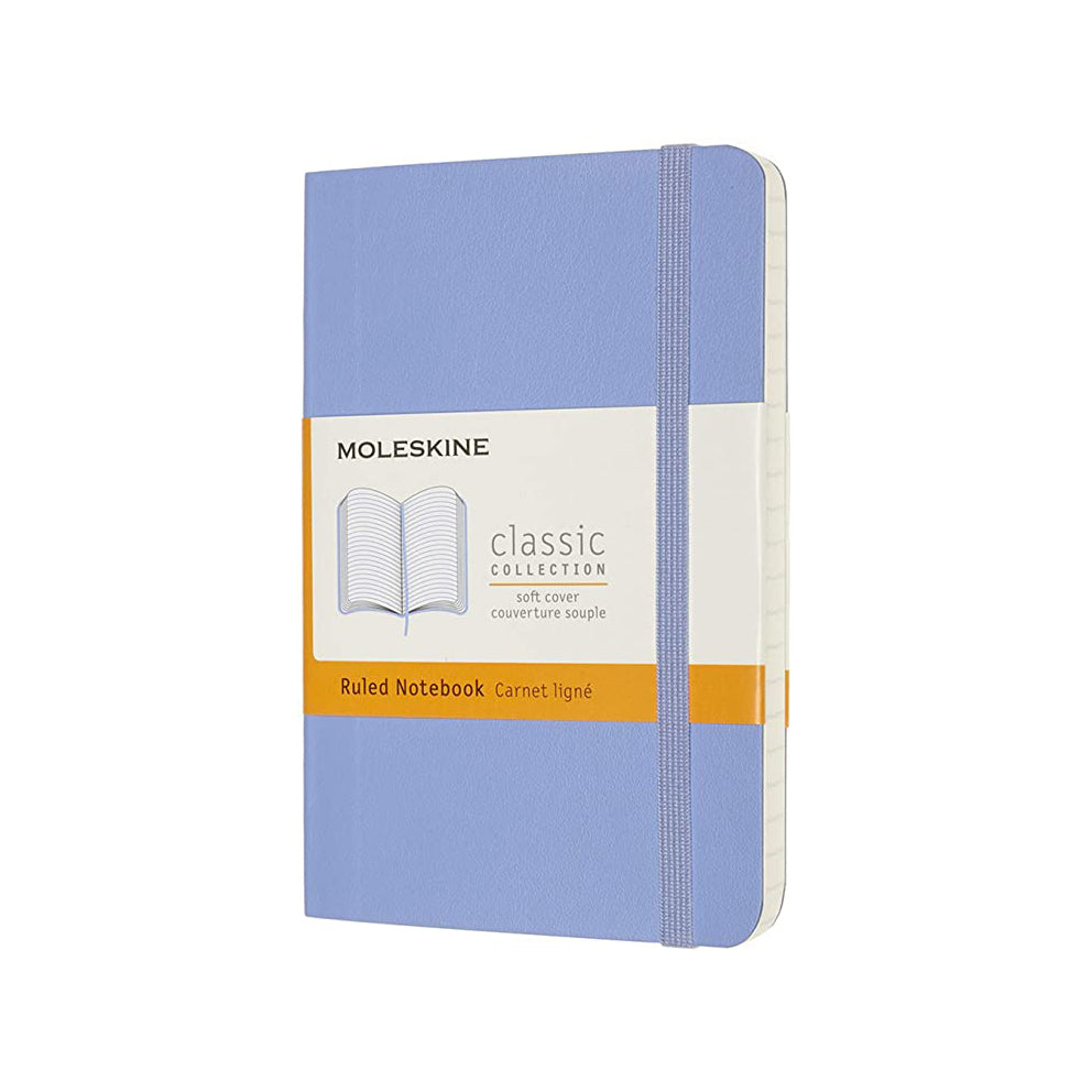 MOLESKINE - HYDRANGEA BLUE RULED SOFTCOVER NOTEBOOK - POCKET (9X14 CM - 3.5X5.5 IN) - Buchan's Kerrisdale Stationery