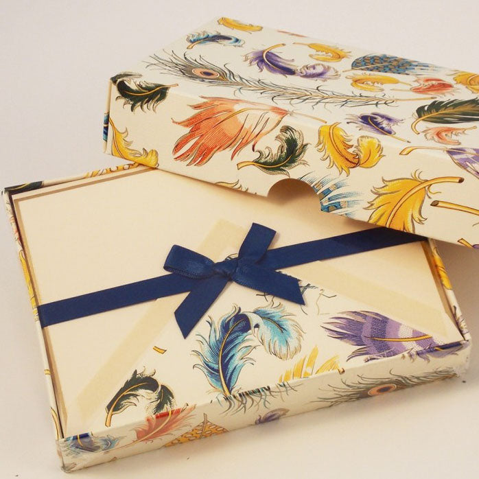 ROSSI Folded Cards and Lined Envelopes Feathers - BSC 069 - Buchan's Kerrisdale Stationery