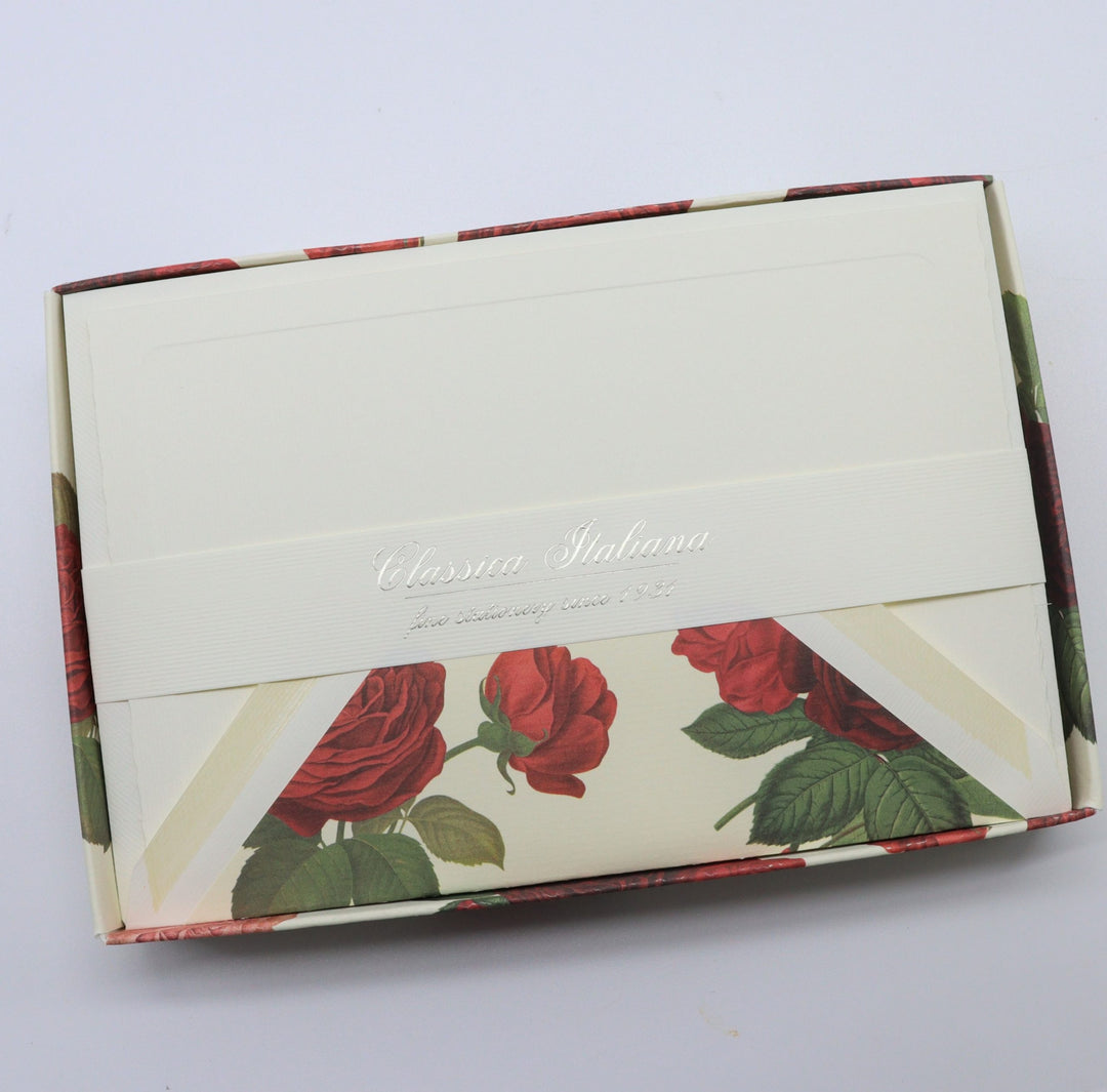 ROSSI Folded Cards and Lined Envelopes Roses - BSC 433 - Buchan's Kerrisdale Stationery
