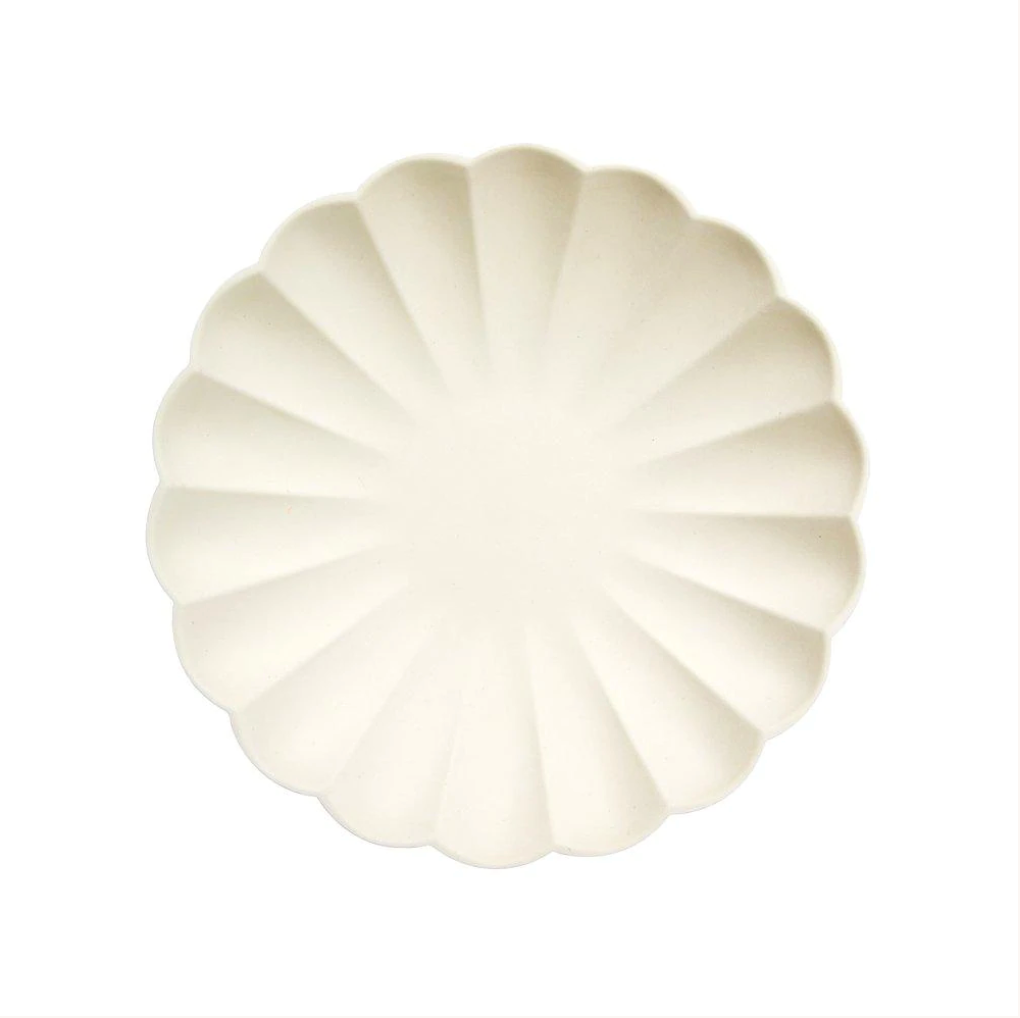 MERI MERI -  Small Cream Compostable Plates (x 8) - Buchan's Kerrisdale Stationery