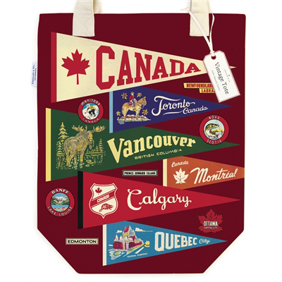 CAVALLINI & CO - Tote Bag "Canada Pennants" - Buchan's Kerrisdale Stationery