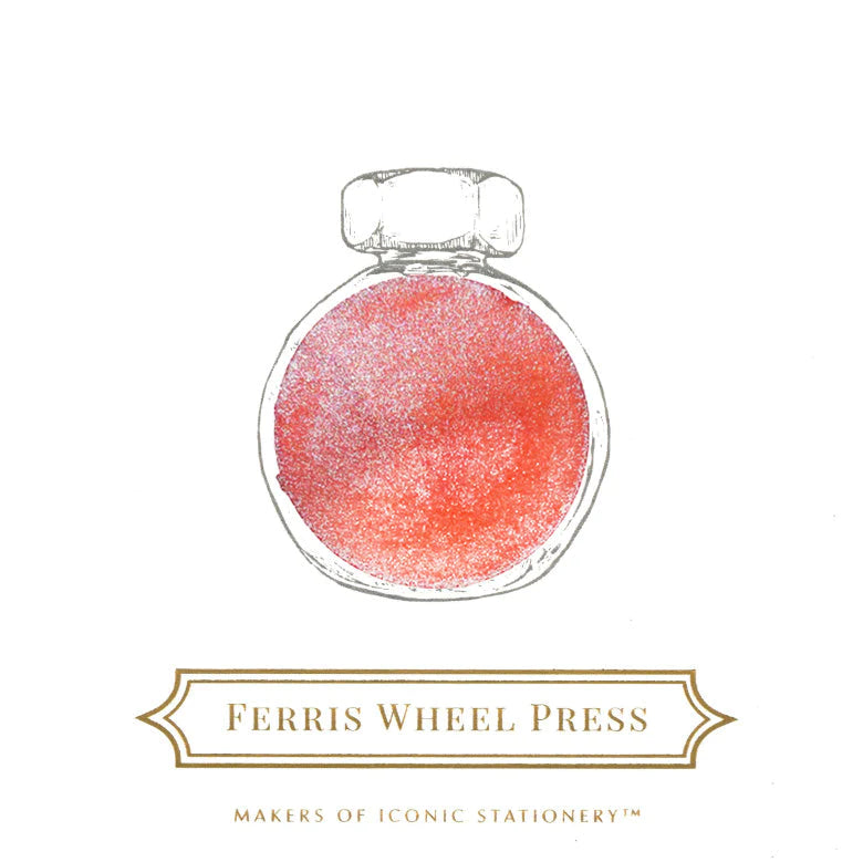 FERRIS WHEEL PRESS – Fountain Pen Ink Glass Bottle 38ml – Wonderland in Coral - Buchan's Kerrisdale Stationery