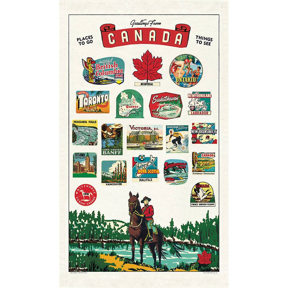 CAVALLINI & CO - Tea Towel "Canada" - Buchan's Kerrisdale Stationery
