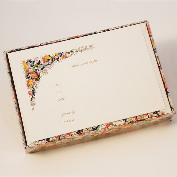 ROSSI Flat Invitation Cards Lined Envelopes Traditional - FZN 007 - Buchan's Kerrisdale Stationery