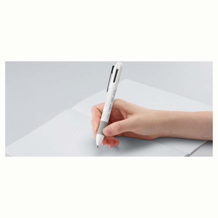 STALOGY - 019 Editor's Series - 4 Function Pen, 3 Colors and 0.7mm Pencil - White