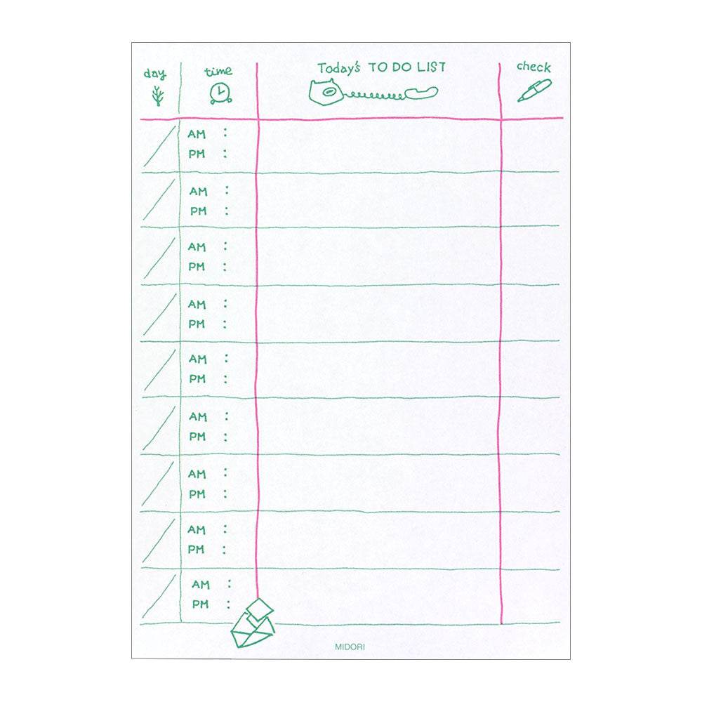 Midori - To do List Memo Pad - Blue Typewriter - Free shipping to US and Canada - Vancouver Buchan's Kerrisdale Gift & Stationery Store