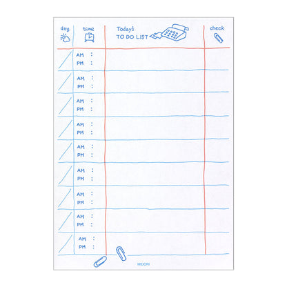 Midori - To do List Memo Pad - Blue Typewriter - Free shipping to US and Canada - Vancouver Buchan's Kerrisdale Gift & Stationery Store