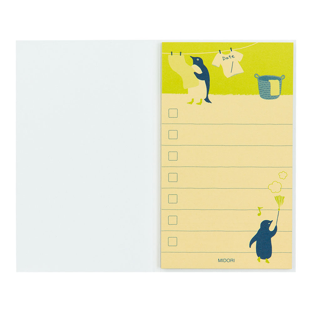 Midori - Sticky Note Memo Pad - To Do List - Penguin - Free shipping to US and Canada - Vancouver Buchan's Kerrisdale Gift & Stationery Store