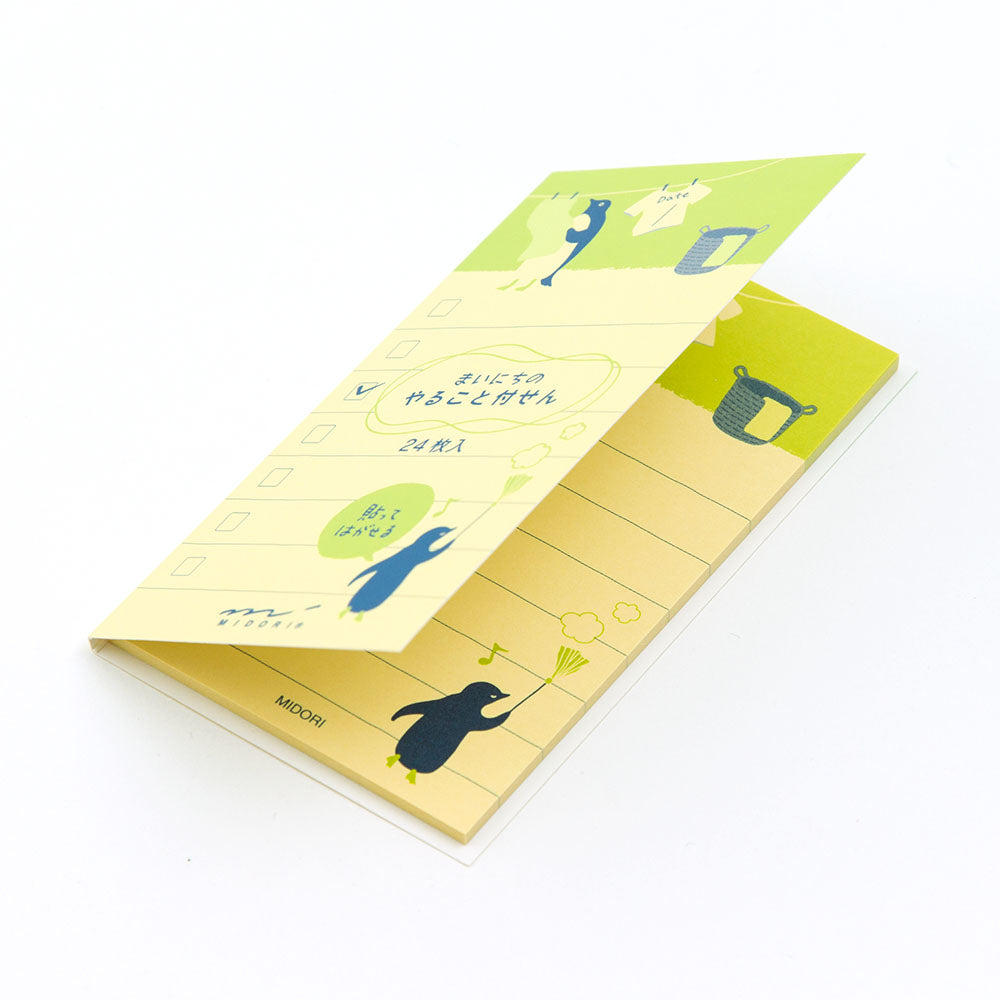 Midori - Sticky Note Memo Pad - To Do List - Penguin - Free shipping to US and Canada - Vancouver Buchan's Kerrisdale Gift & Stationery Store