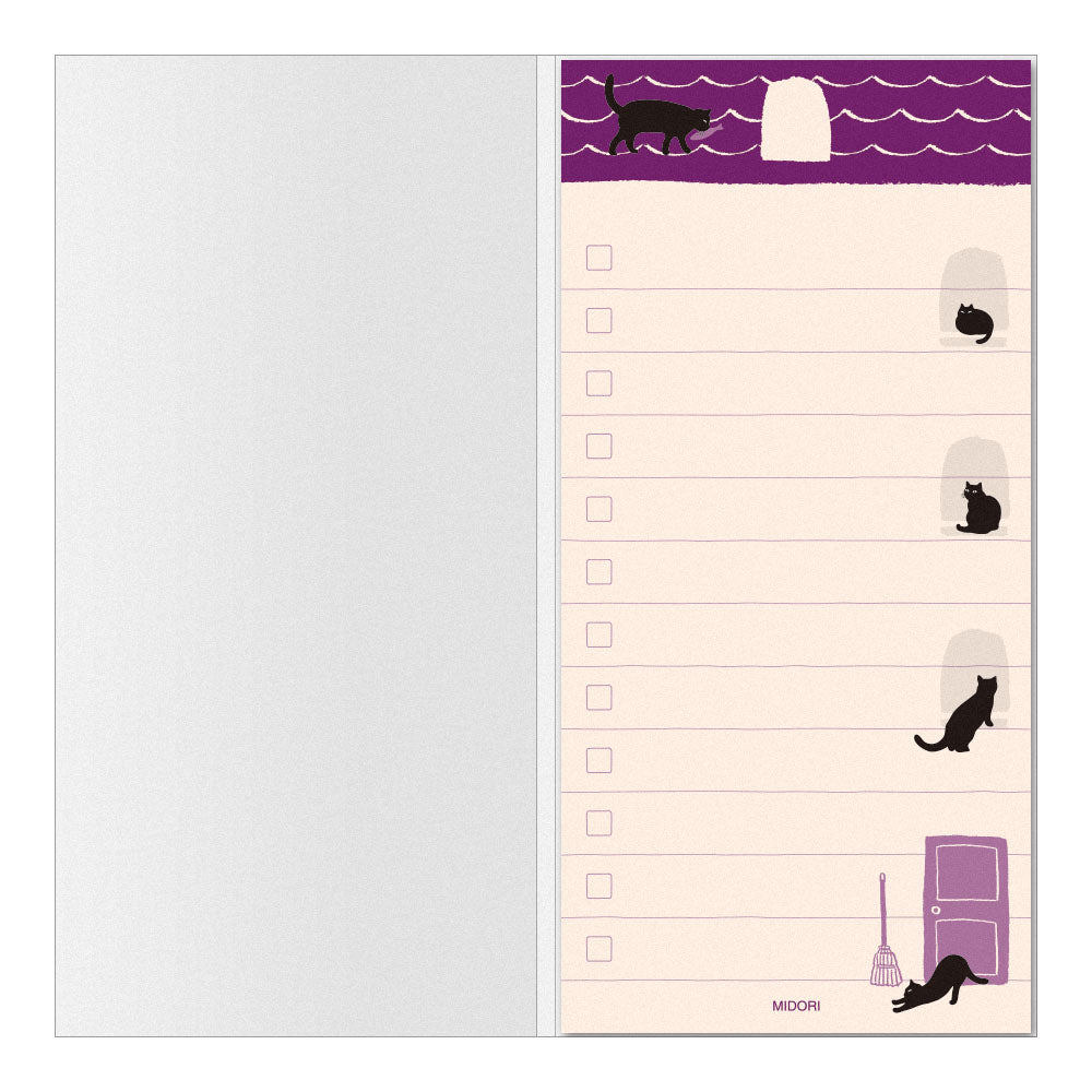 Midori - Sticky Note Memo Pad - To Do List - Cats - Large - Free shipping to US and Canada - Vancouver Buchan's Kerrisdale Stationery Store