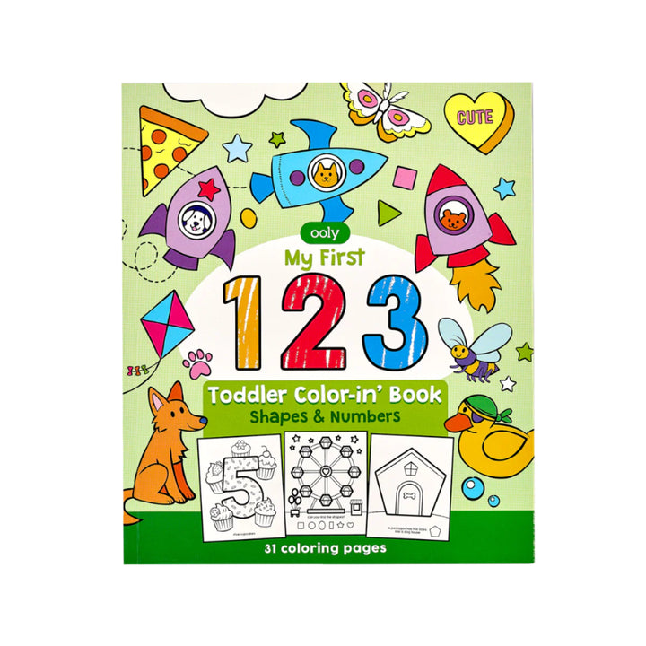 Ooly - My First 123 - Toddler Coloring Book - Shapes and Numbers