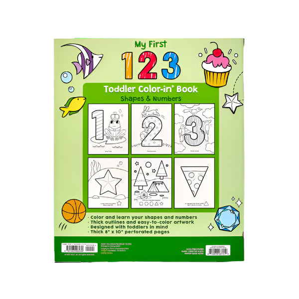 Ooly - My First 123 - Toddler Coloring Book - Shapes and Numbers