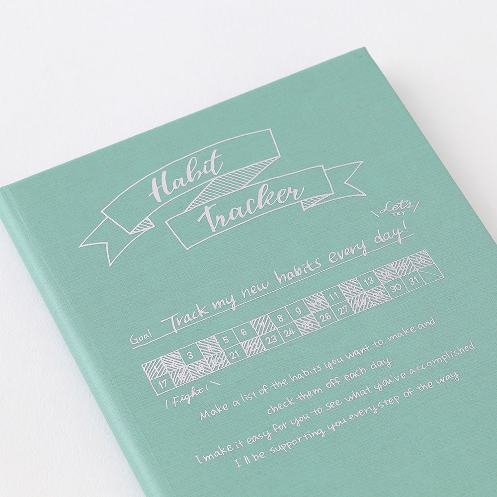 MIDORI - Habit Tracker Diary / Logbook - Undated - Blue Green