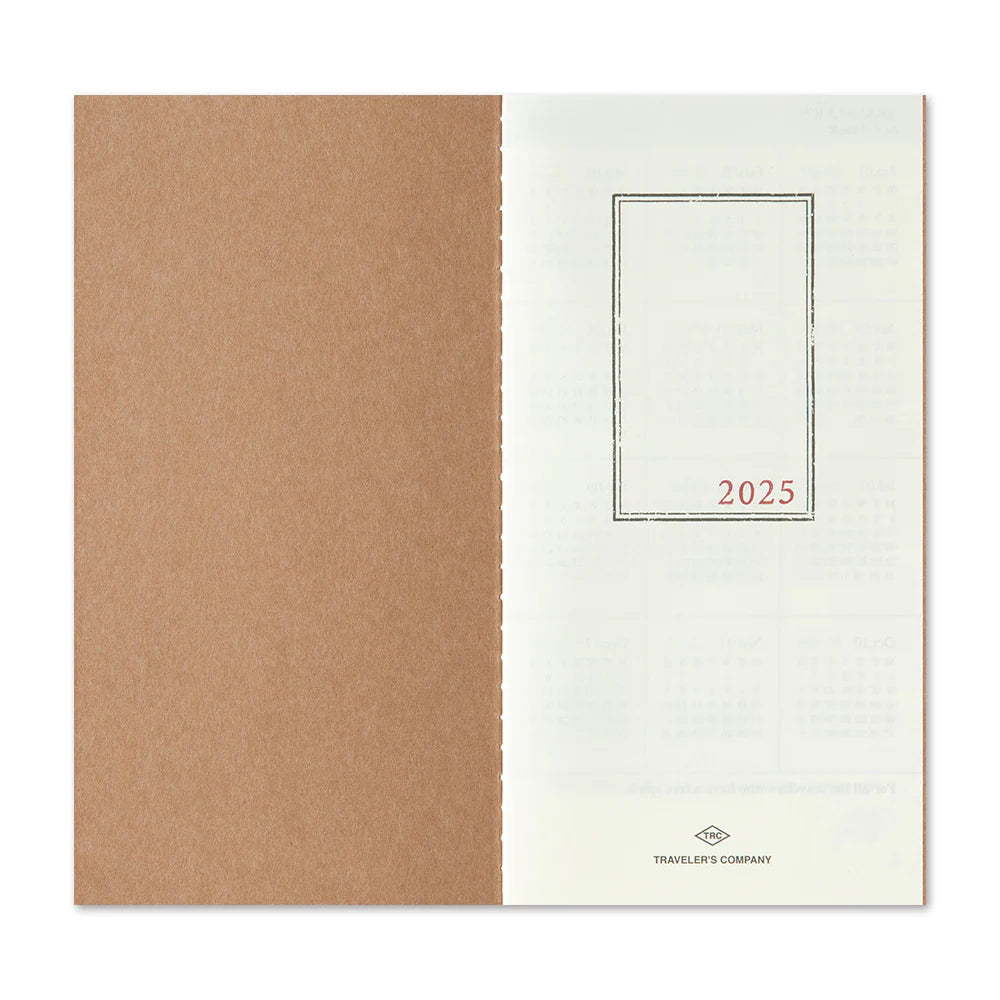 Traveler's Notebook - 2025 Monthly Diary (Regular Size)