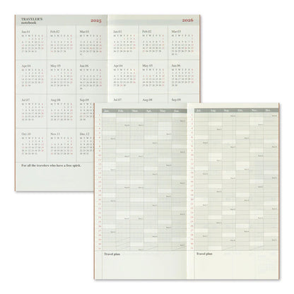 Traveler's Notebook - 2025 Monthly Diary (Regular Size)