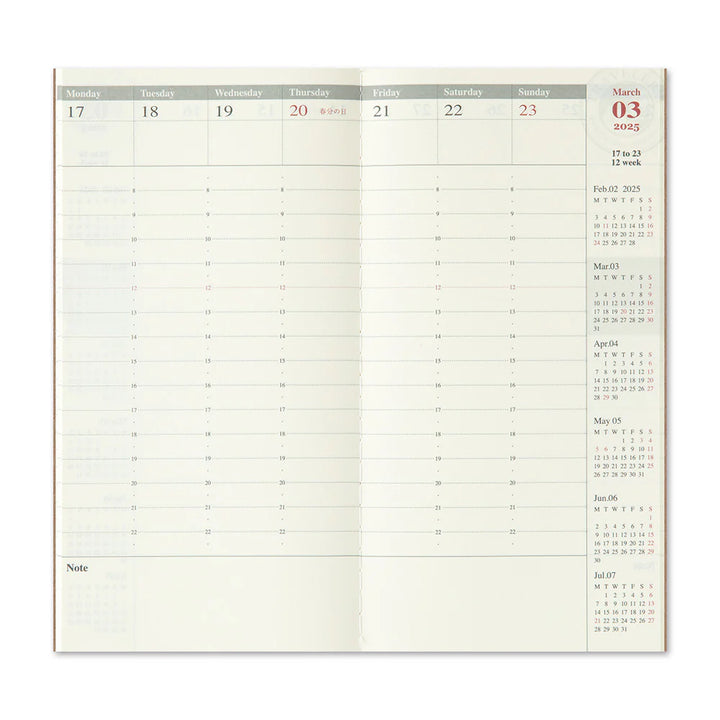 Traveler's Notebook - 2025 Weekly Vertical (Regular Size)