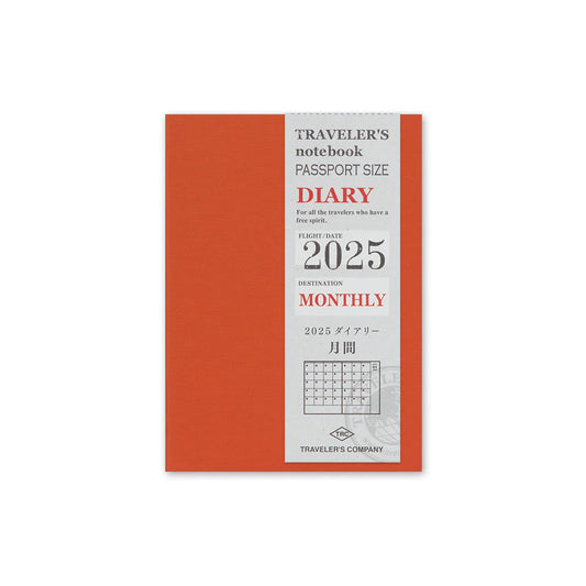 Traveler's Notebook - 2025 Monthly Diary - Passport Size