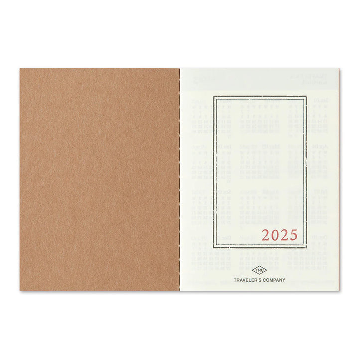 Traveler's Notebook – 2025 Monthly Diary (Passport Size)